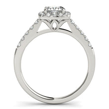 Load image into Gallery viewer, 14k White Gold Square Outer Shape Round Diamond Engagement Ring (3/4 cttw)