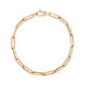 14K rose gold paperclip chain bracelet with lobster clasp