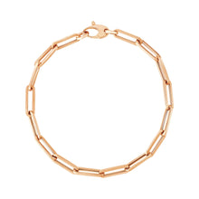 Load image into Gallery viewer, 14K Rose Gold Bold Paperclip Chain Bracelet