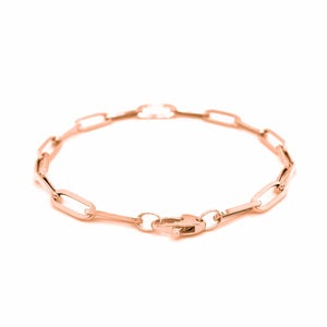 14K Rose Gold Bold Paperclip Chain Bracelet