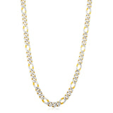 Modern Lite Figaro with White Pave Chain in 14K Yellow Gold (8.0mm) thumbnail 2