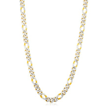 Load image into Gallery viewer, Modern Lite Figaro with White Pave Chain in 14K Yellow Gold (8.0mm)