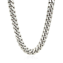 Load image into Gallery viewer, Sterling Silver Rhodium Plated Miami Cuban Chain 9.8mm