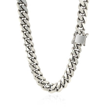 Load image into Gallery viewer, Sterling Silver Rhodium Plated Miami Cuban Chain 9.8mm