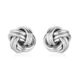 925 sterling silver polished love knot earrings with interlaced strands thumbnail 1