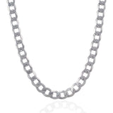 Rhodium Plated 13.6mm Sterling Silver Curb Style Chain thumbnail 2