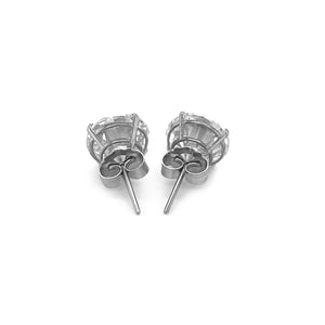 14k White Gold 8.0mm Round CZ Stud Earrings