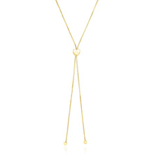 Load image into Gallery viewer, 14k Yellow Gold Adjustable Heart Style Lariat Necklace