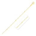 14K yellow gold bead link pendant chain in a fine 1.5mm gauge