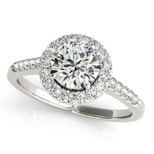 Load image into Gallery viewer, 14k White Gold Halo Diamond Engagement Ring (1 3/8 cttw)