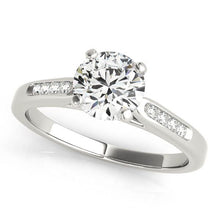 Load image into Gallery viewer, 14k White Gold Single Row Diamond Engagement Ring (1 cttw)