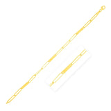 14K yellow gold paperclip chain and bar link bracelet, 7 inch thumbnail 1