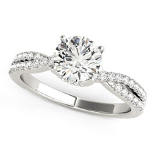 Load image into Gallery viewer, 14k White Gold Fancy Prong Split Shank Diamond Engagement Ring (1 1/4 cttw)