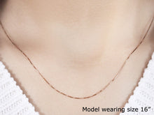 Load image into Gallery viewer, 14k Rose Gold Classic Box Chain 0.4mm