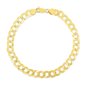 7.0mm 10k Yellow Gold Curb Bracelet