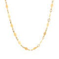 14K yellow gold chain with repeating diamond-shaped link motif at 3.0mm