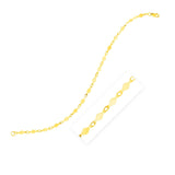 14K yellow gold bracelet with repeating diamond-shaped links and secure clasp thumbnail 1