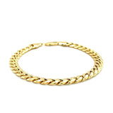 6.9mm 14k Yellow Gold Semi Solid Miami Cuban Bracelet thumbnail 2