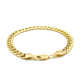 6.9mm 14k Yellow Gold Semi Solid Miami Cuban Bracelet thumbnail 3