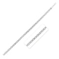 Sterling silver rhodium plated 6.0mm mariner chain with flat linked bars