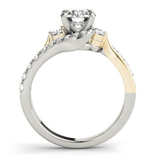 Load image into Gallery viewer, 14k White And Yellow Gold Round Bypass Diamond Engagement Ring (1 1/2 cttw)