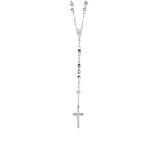 Load image into Gallery viewer, Rosary Chain and Large Bead Necklace in Sterling Silver