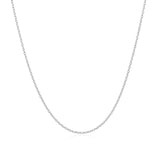14k White Gold Oval Cable Link Chain 0.7mm thumbnail 2
