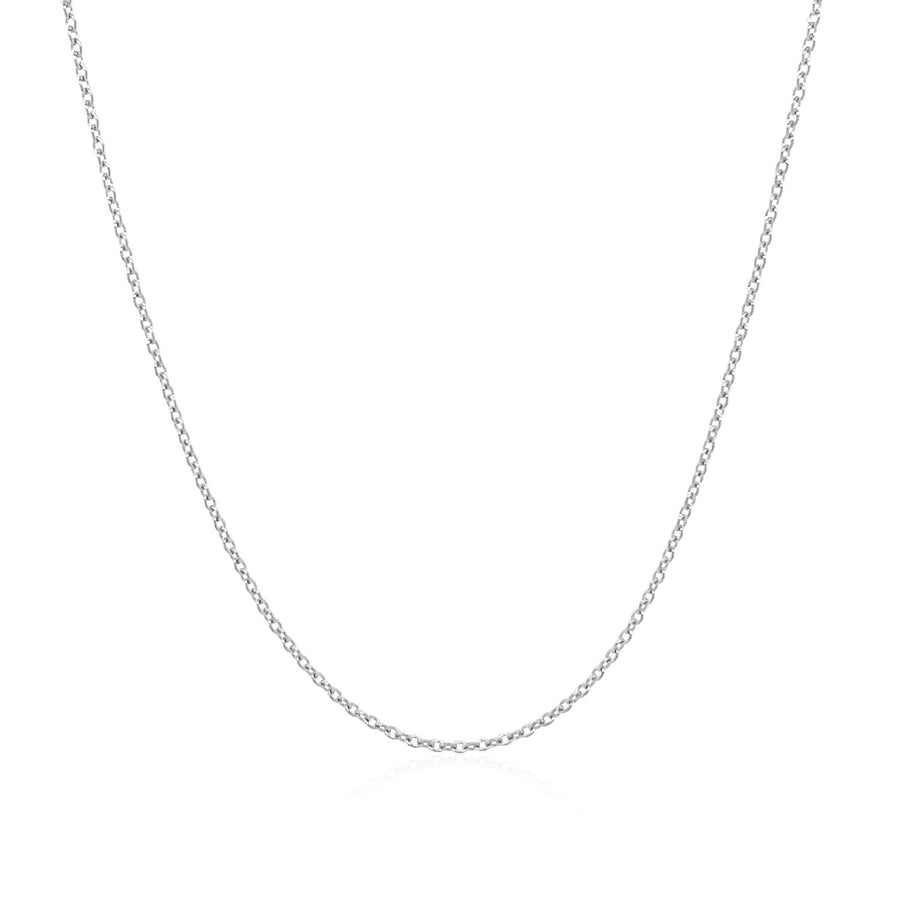 14k White Gold Oval Cable Link Chain 0.7mm