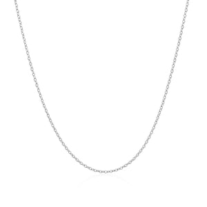 14k White Gold Oval Cable Link Chain 0.7mm