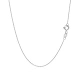 14k White Gold Oval Cable Link Chain 0.7mm thumbnail 3