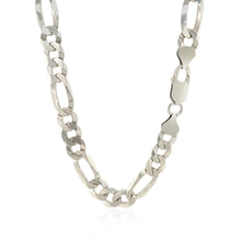 Load image into Gallery viewer, Sterling Silver Rhodium Plated Classic Figaro Chain 8.1mm