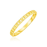 14k Yellow Gold Ring with Bead Texture thumbnail 1