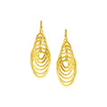 14K yellow gold post earrings with graduated spiral dangles