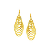 14k Yellow Gold Post Earrings with Graduated Spiral Dangles thumbnail 1