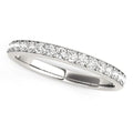 14K white gold ring with round diamond stones in prong settings