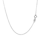 14k White Gold Diamond Cut Cable Link Chain 0.8mm thumbnail 3