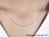 14k White Gold Diamond Cut Cable Link Chain 0.8mm thumbnail 4