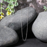 14k White Gold Diamond Cut Cable Link Chain 0.8mm thumbnail 4