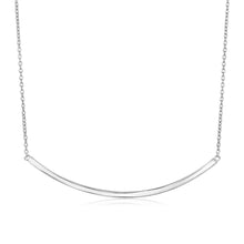 Load image into Gallery viewer, Sterling Silver Polished Curved Bar Necklace
