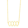 14K yellow gold stylized honeycomb pendant necklace