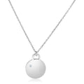 925 sterling silver necklace with polished disc and single diamond stone