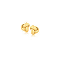 10K yellow gold love knot stud earrings with no stones