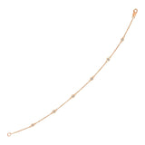 14k Rose Gold 7 inch Bracelet with Diamond Stations thumbnail 1