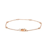 14k Rose Gold 7 inch Bracelet with Diamond Stations thumbnail 3