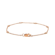 Load image into Gallery viewer, 14k Rose Gold 7 inch Bracelet with Diamond Stations