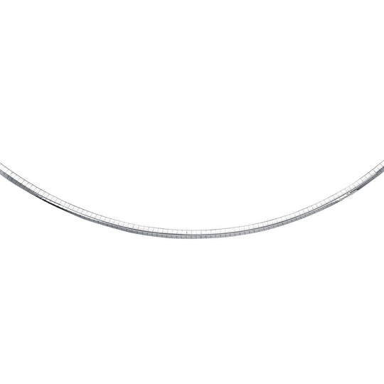 925 sterling silver Omega chain necklace with 4.0mm flat structured profile