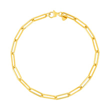 Load image into Gallery viewer, 14k Yellow Gold 7 1/2 inch Texture Paperclip Chain Bracelet