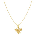14K yellow gold bee necklace with solid cast pendant and closed bail