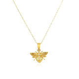 14K Yellow Gold Bee Necklace thumbnail 2