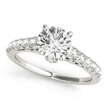 Load image into Gallery viewer, 14k White Gold Scalloped Single Row Band Diamond Engagement Ring (1 3/8 cttw)